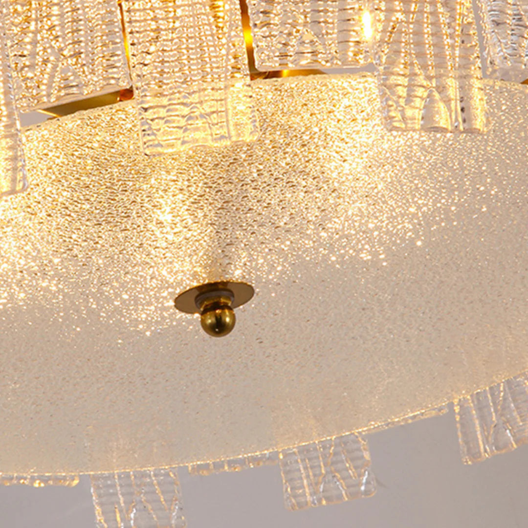 Lámpara de techo de cristal dorado