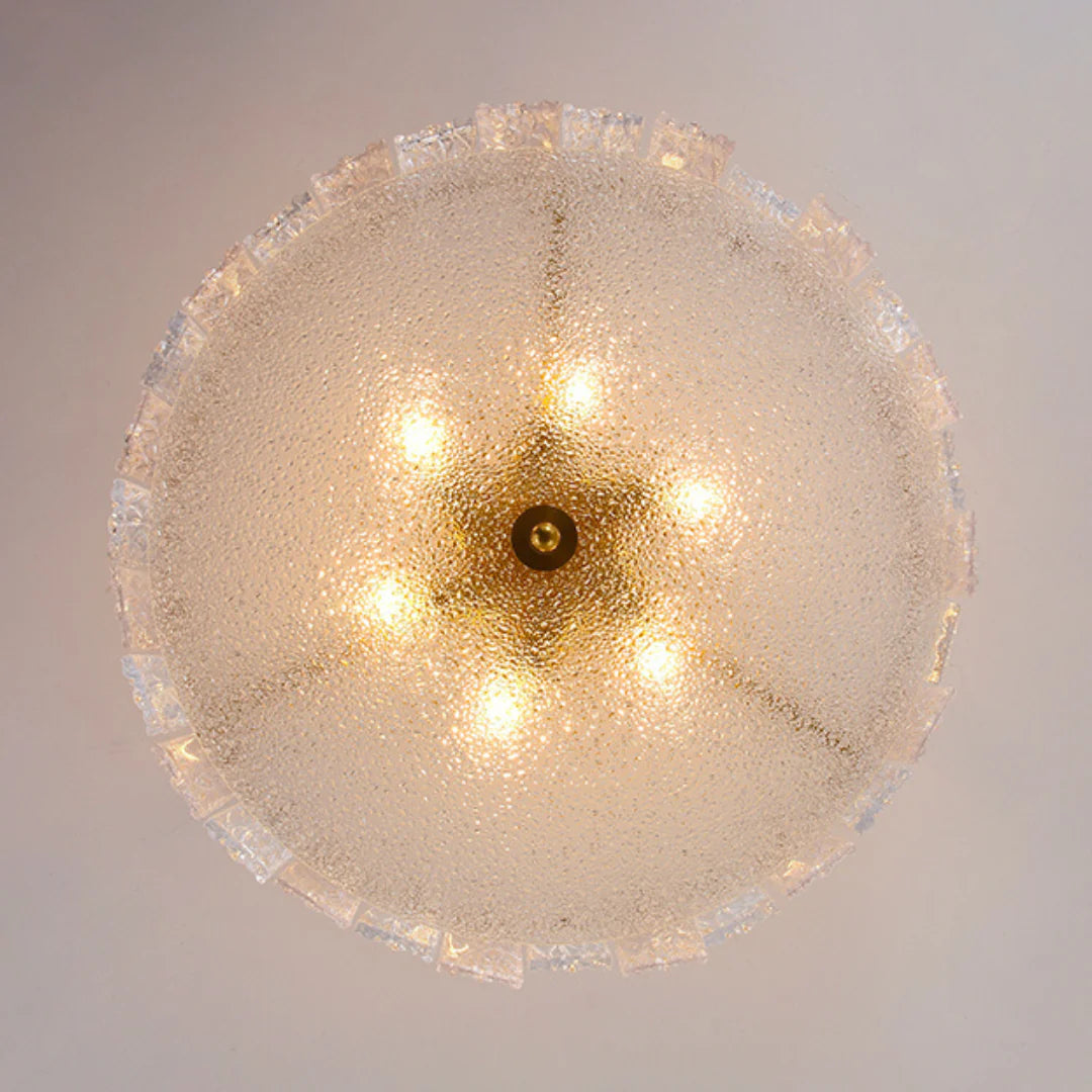 Lámpara de techo de cristal dorado