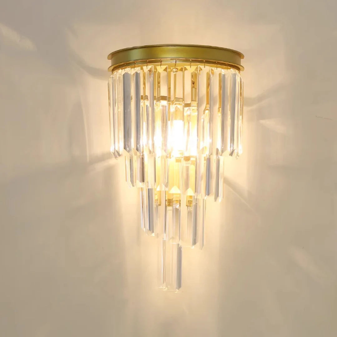 Aplique de pared cónico escalonado de cristal