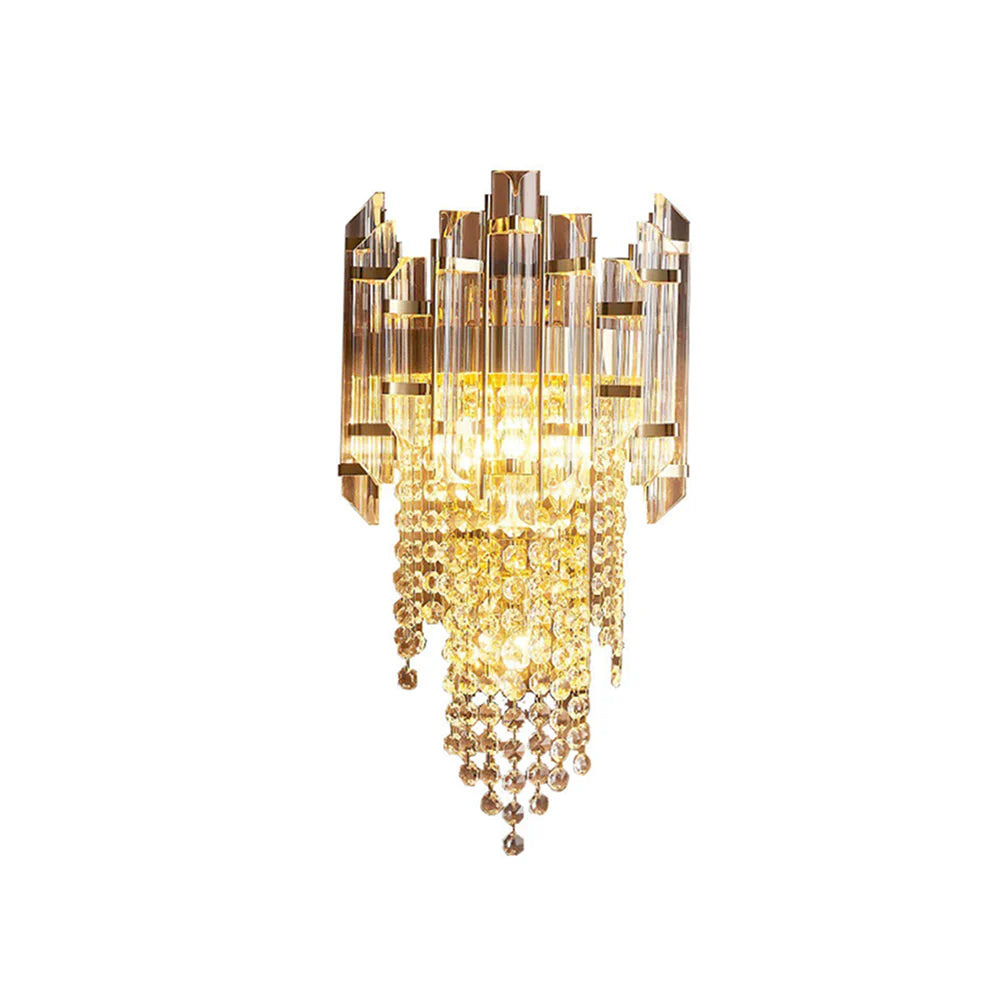 Lámpara de pared de lujo con capas de cristal