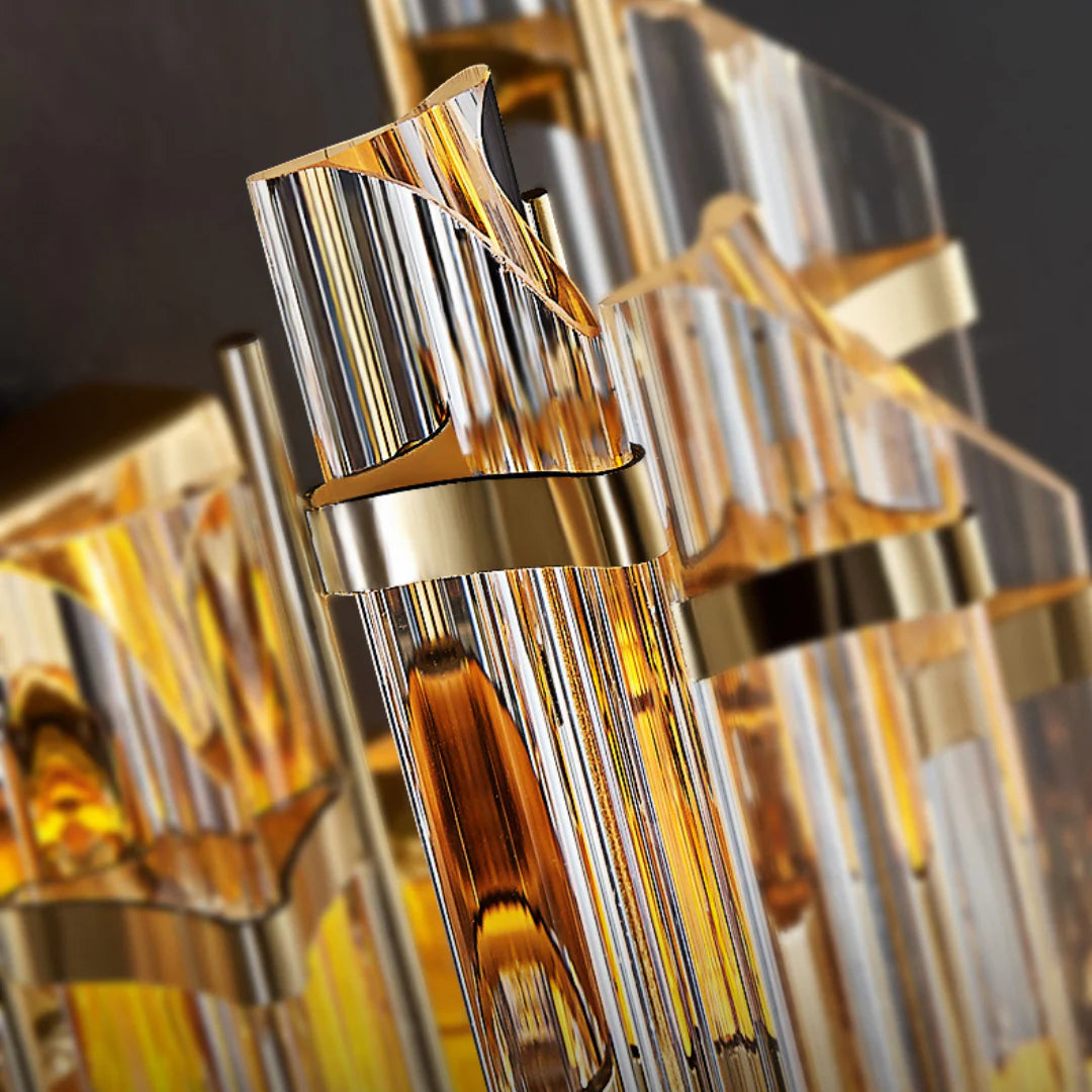 Lámpara de pared de lujo con capas de cristal