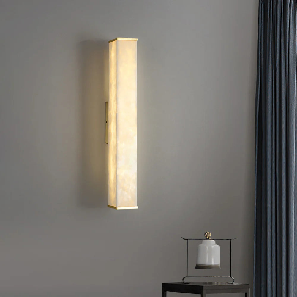 Aplique de pared rectangular de alabastro