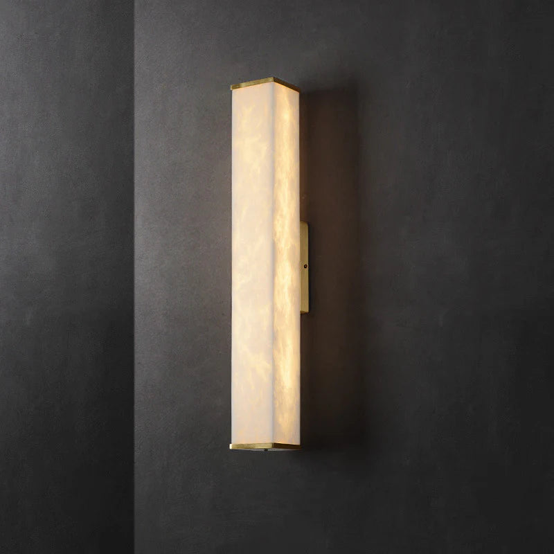 Aplique de pared rectangular de alabastro