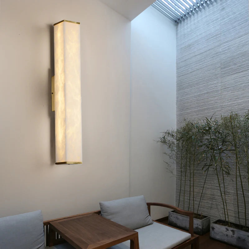 Aplique de pared rectangular de alabastro