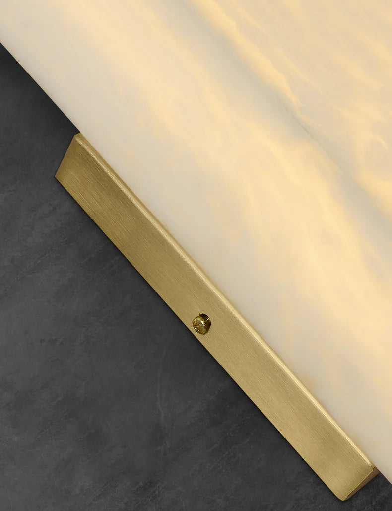 Aplique de pared rectangular de alabastro