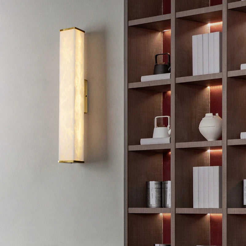 Aplique de pared rectangular de alabastro