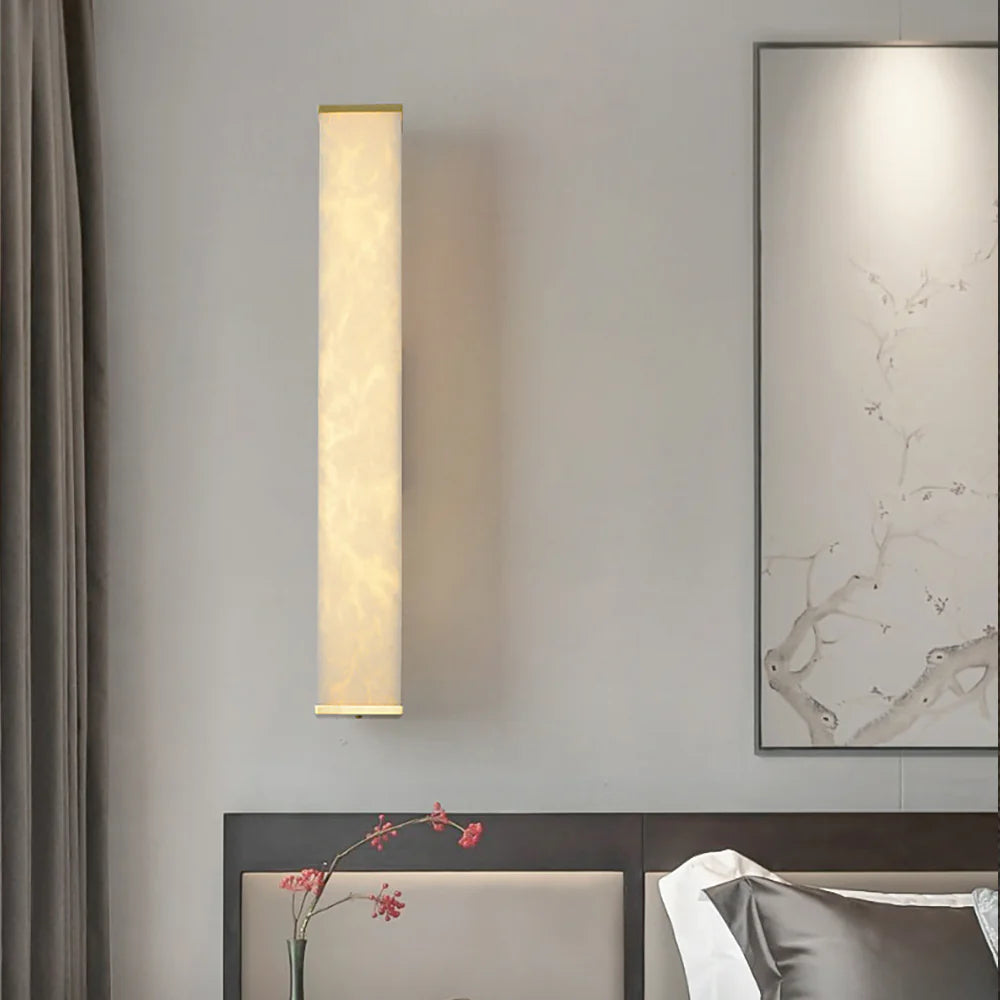 Aplique de pared rectangular de alabastro