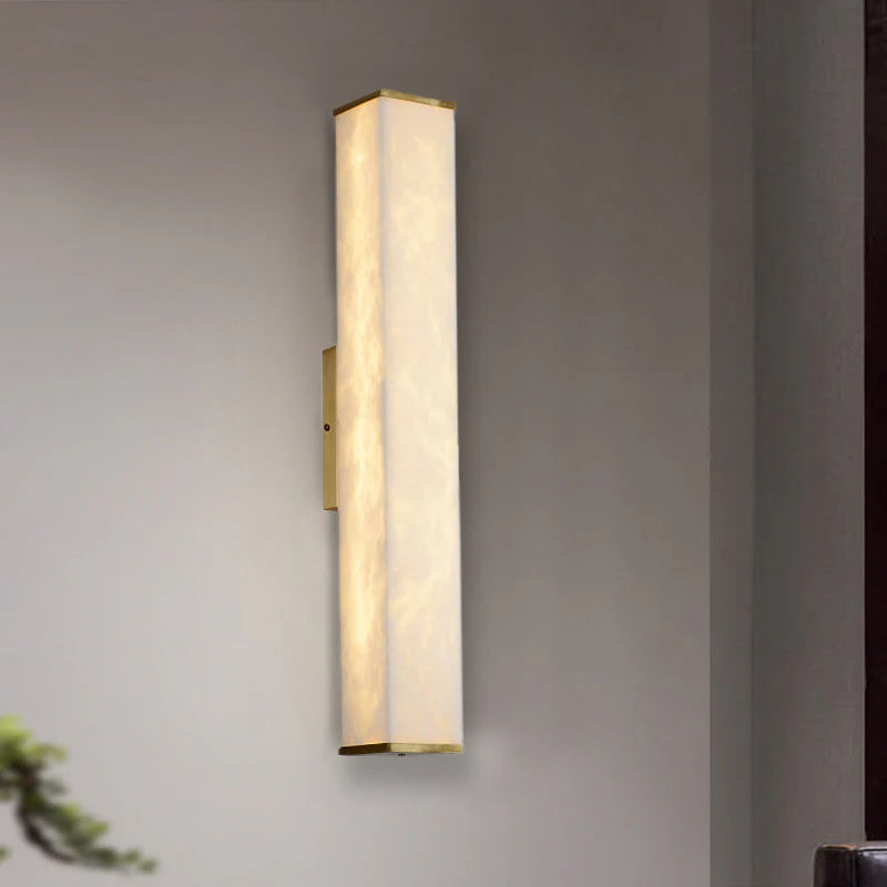 Aplique de pared rectangular de alabastro