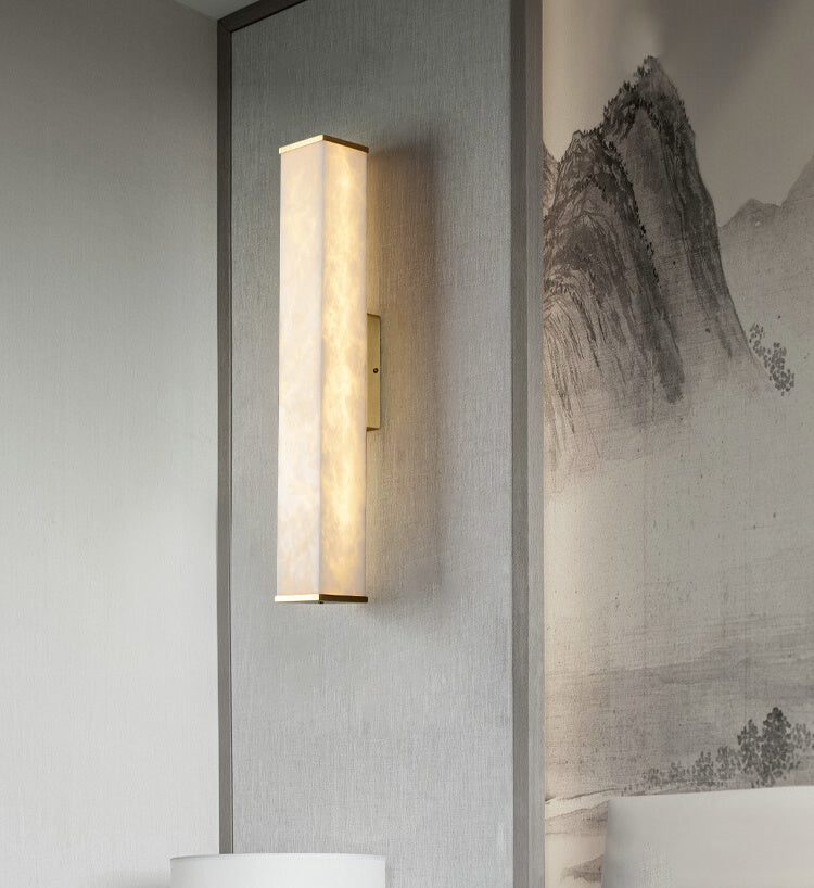 Aplique de pared rectangular de alabastro