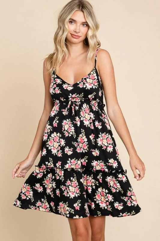 Vestidos Trendsi swimwear - Vestido camisero con volantes florales talla completa Culture Code