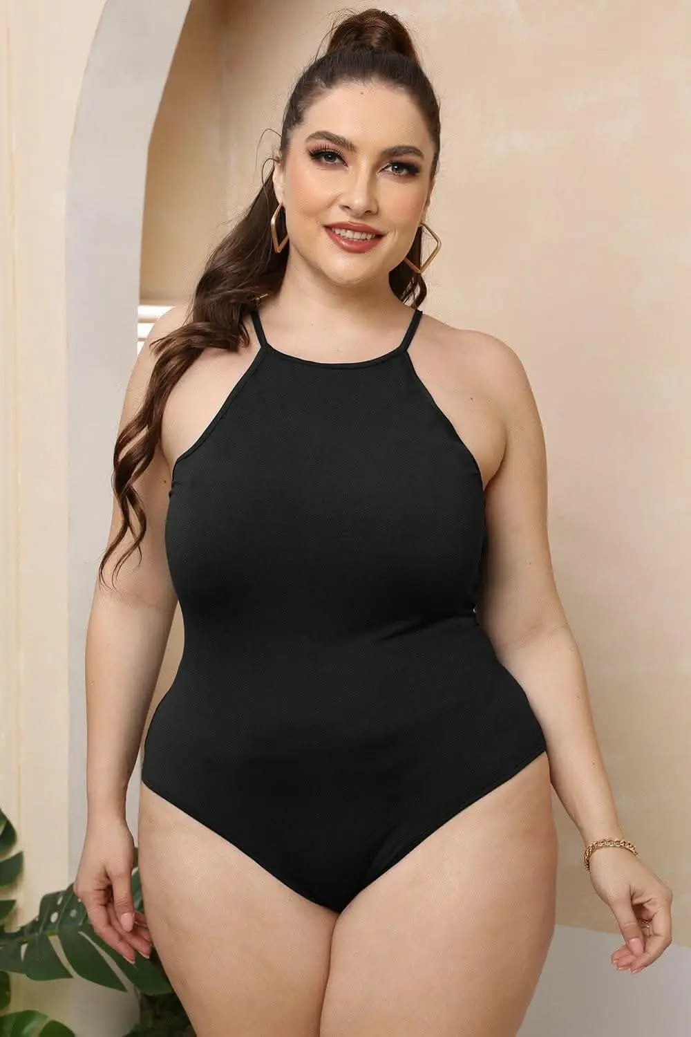 T-Shirts Trendsi plus - Curvy halter neck bodysuit