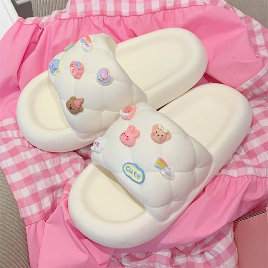 Sandalias de suela gruesa con diseño de animales lindos