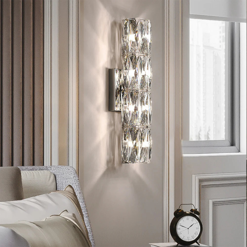 Lámpara de pared cilíndrica de cristal