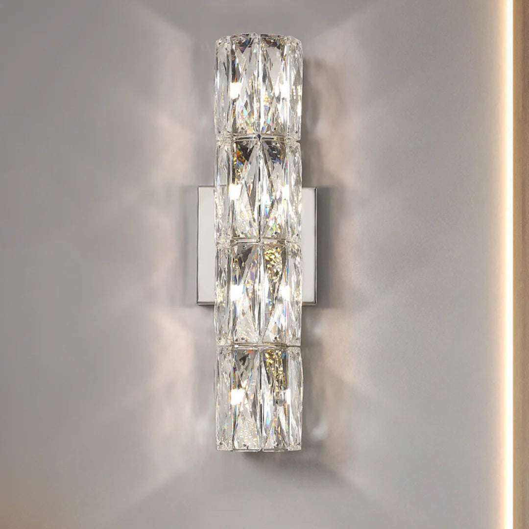 Lámpara de pared cilíndrica de cristal