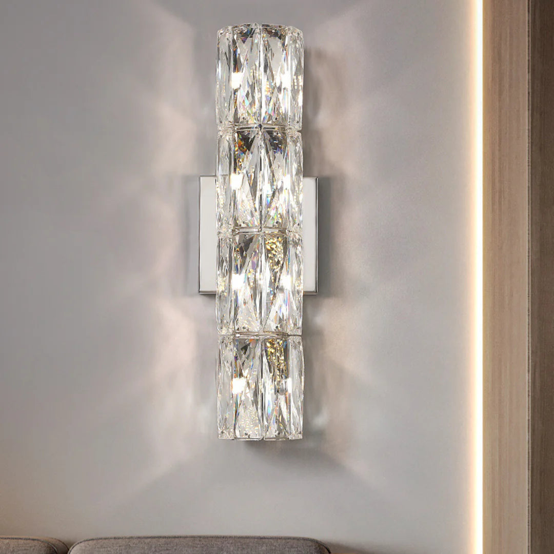 Lámpara de pared cilíndrica de cristal