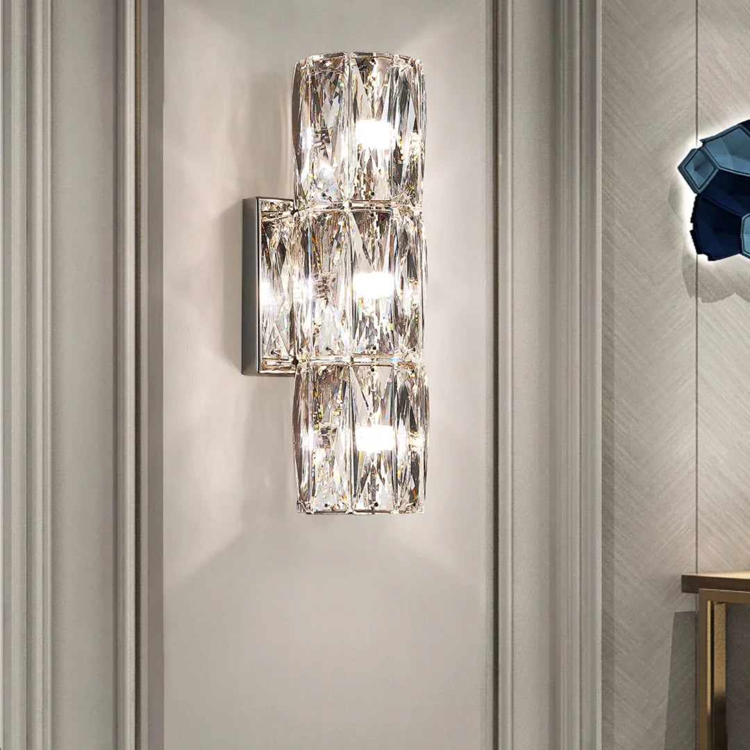 Lámpara de pared cilíndrica de cristal