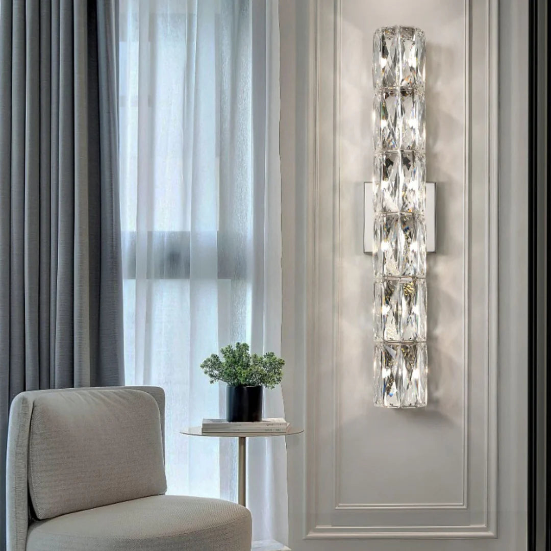 Lámpara de pared cilíndrica de cristal