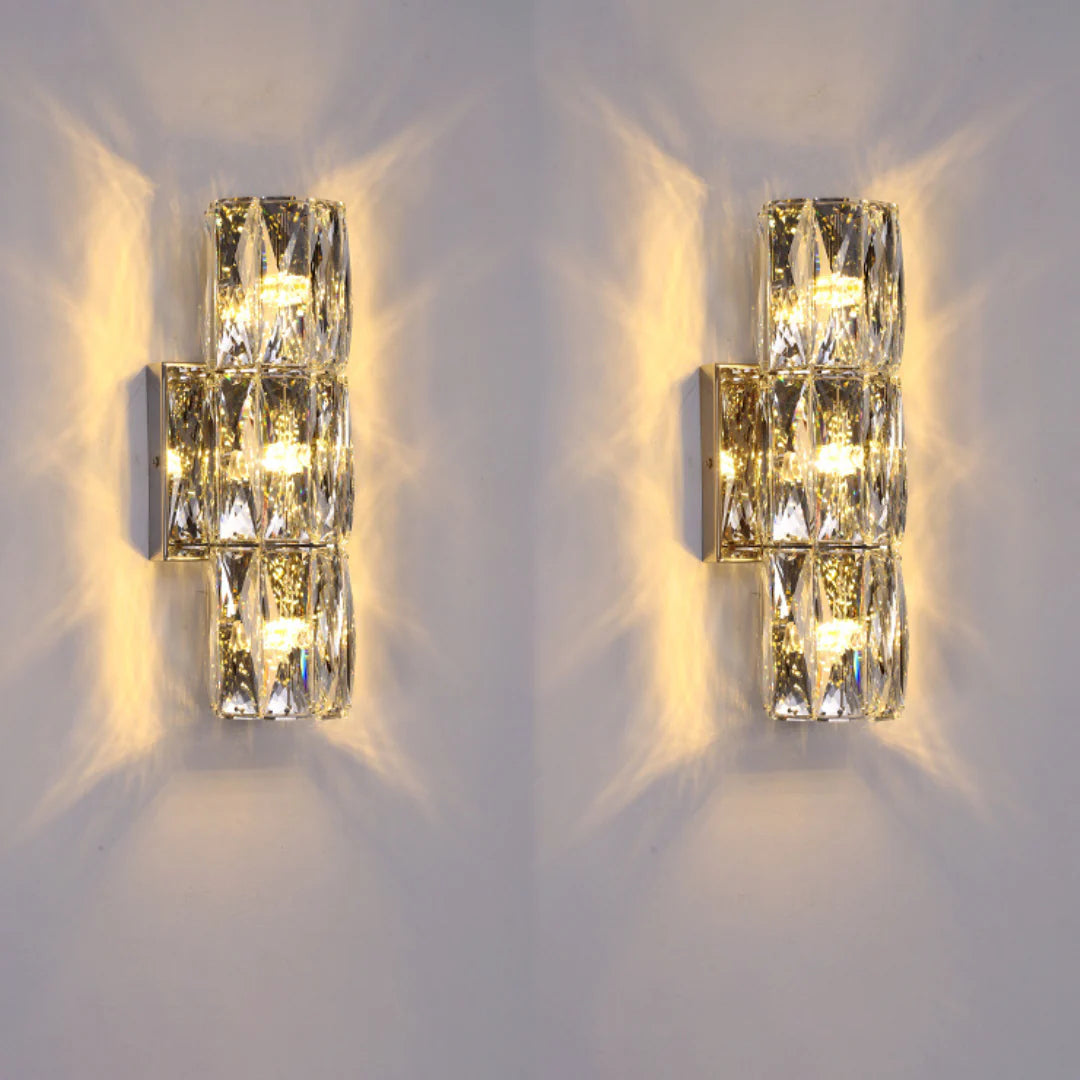 Lámpara de pared cilíndrica de cristal