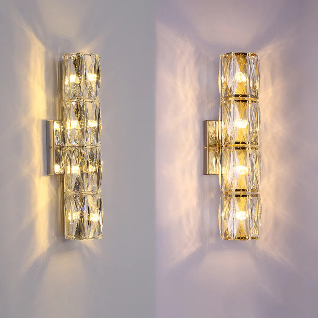 Lámpara de pared cilíndrica de cristal