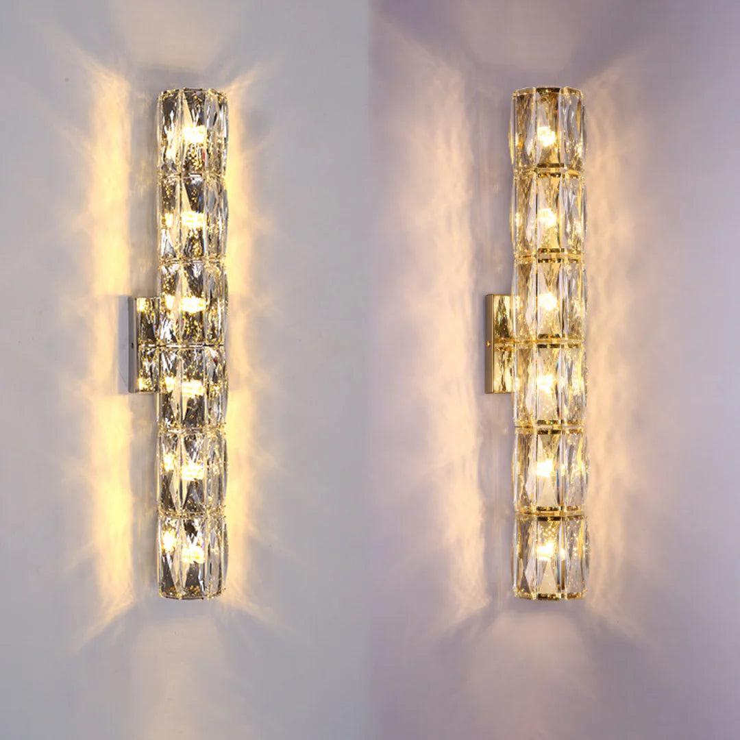 Lámpara de pared cilíndrica de cristal