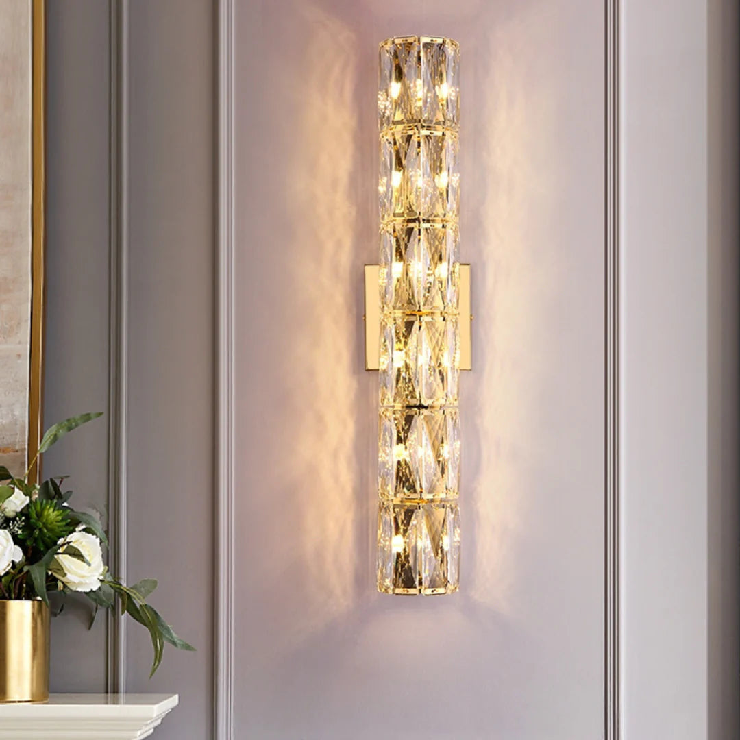 Lámpara de pared cilíndrica de cristal
