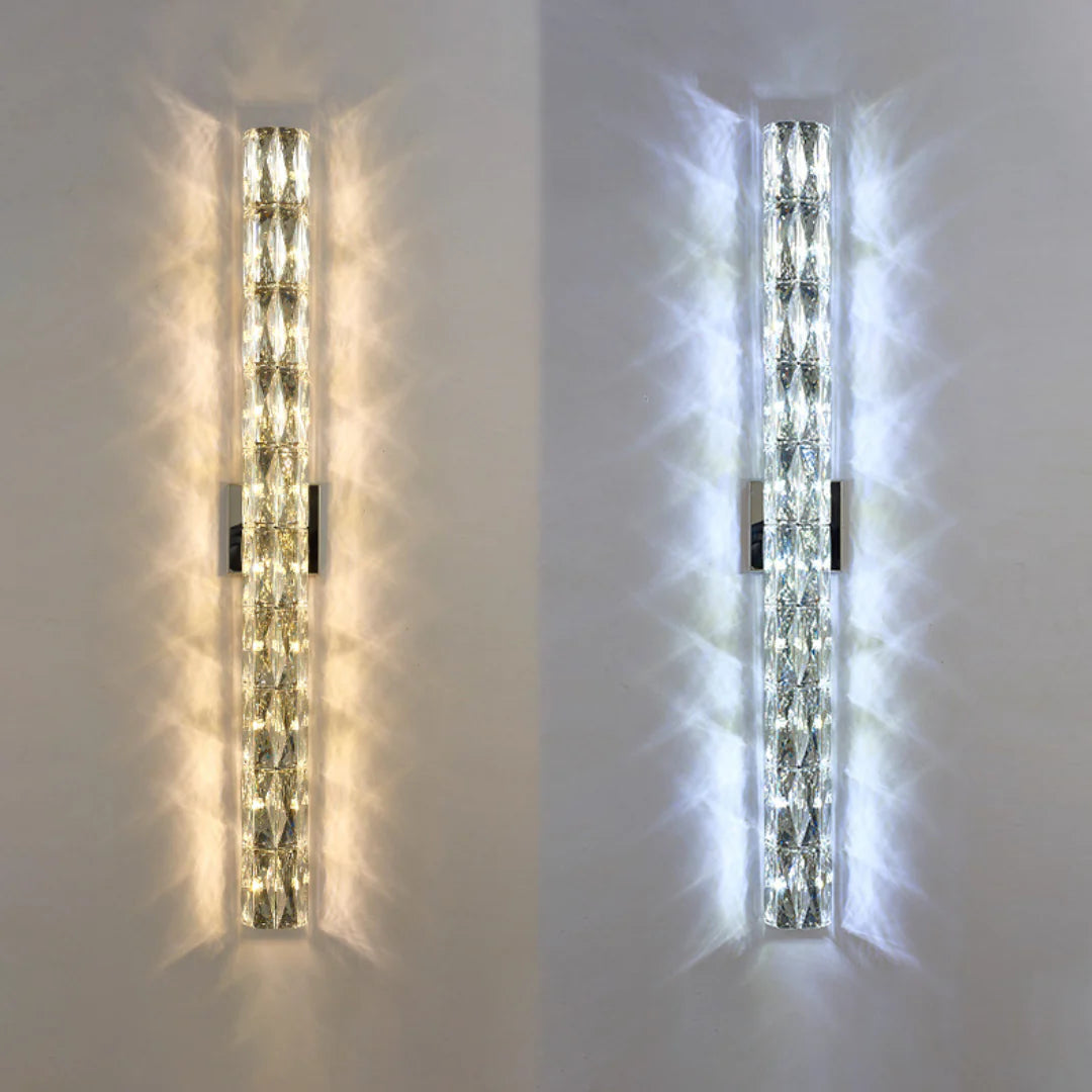 Lámpara de pared cilíndrica de cristal