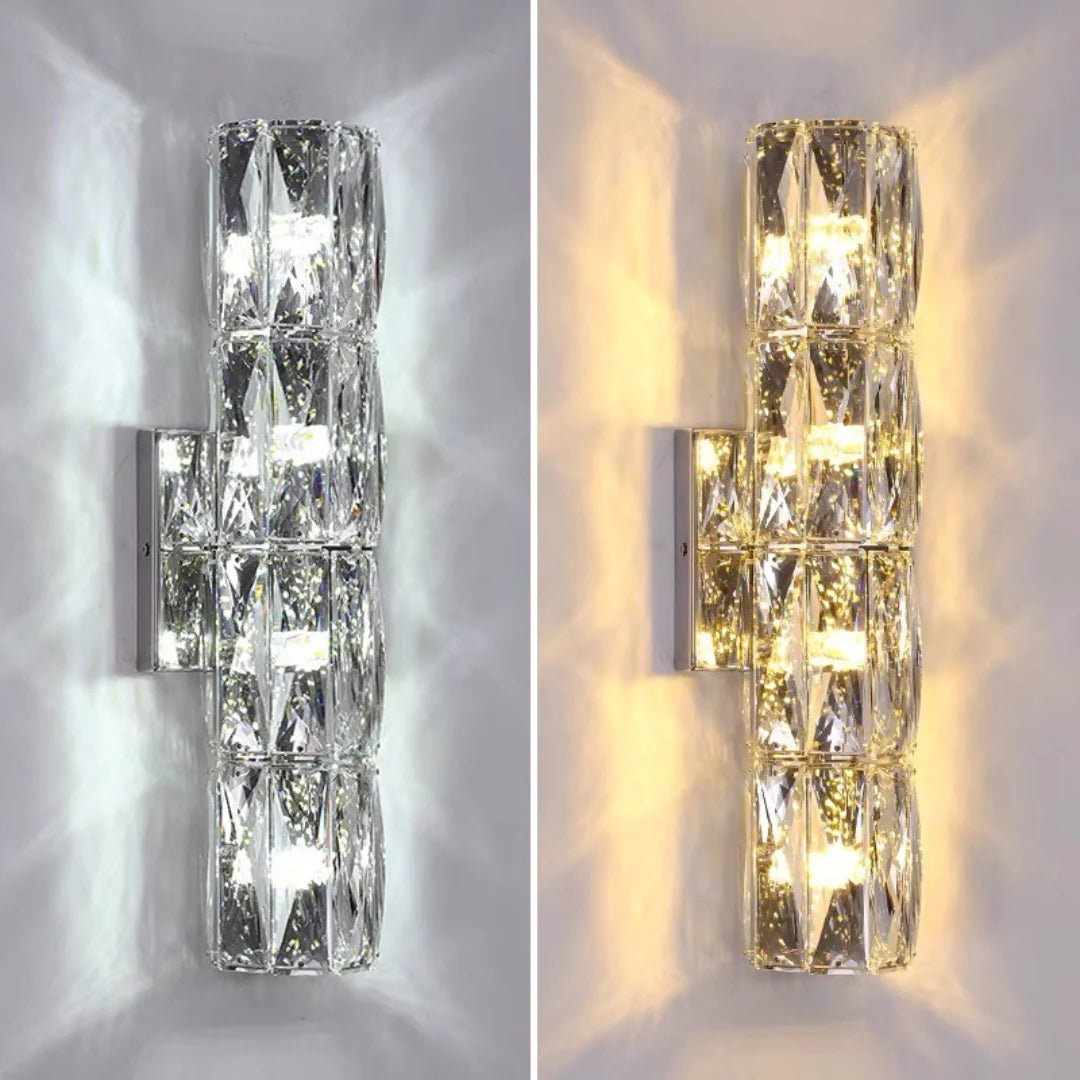 Lámpara de pared cilíndrica de cristal