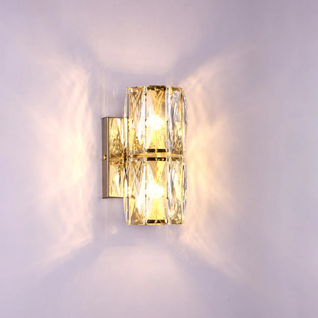 Lámpara de pared cilíndrica de cristal