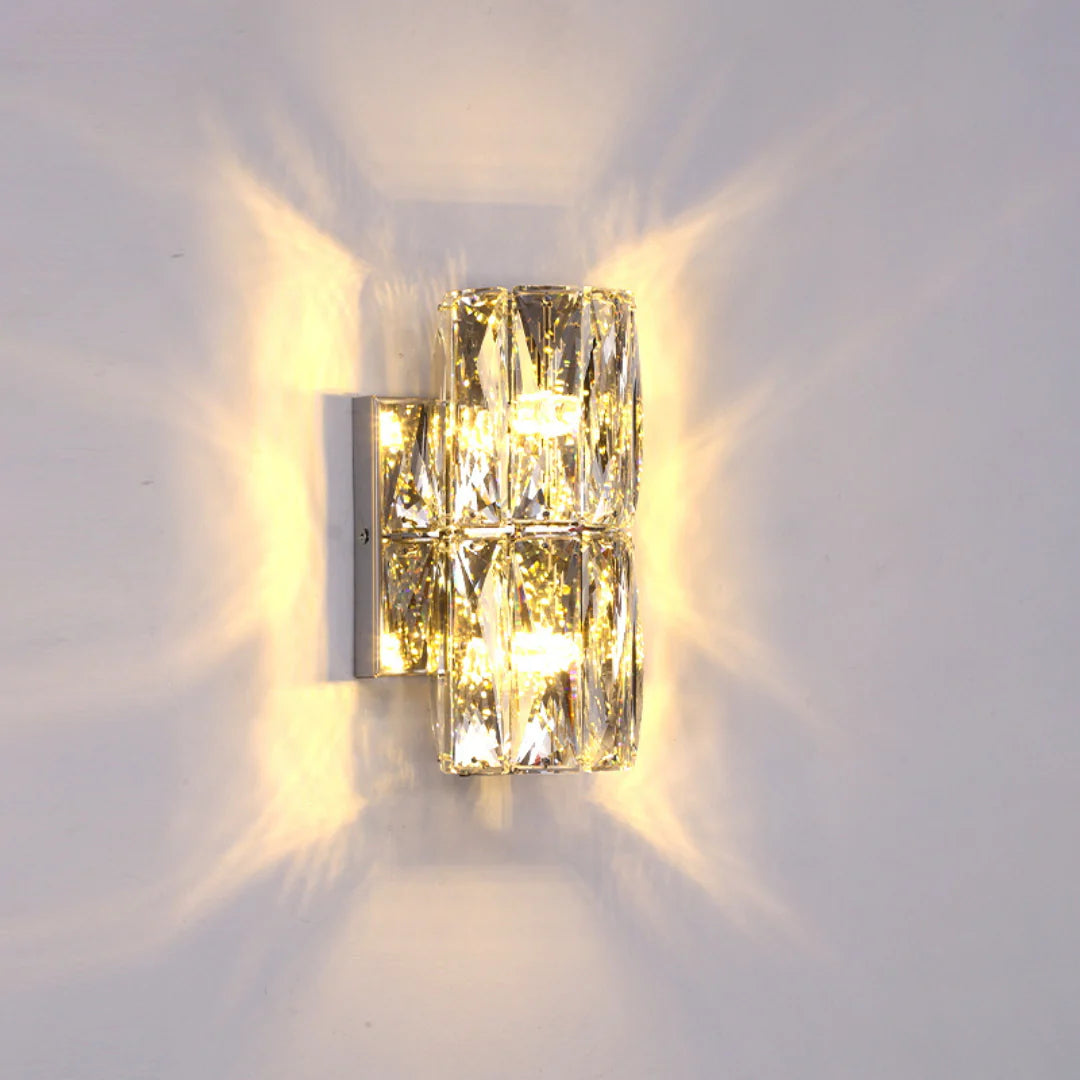 Lámpara de pared cilíndrica de cristal