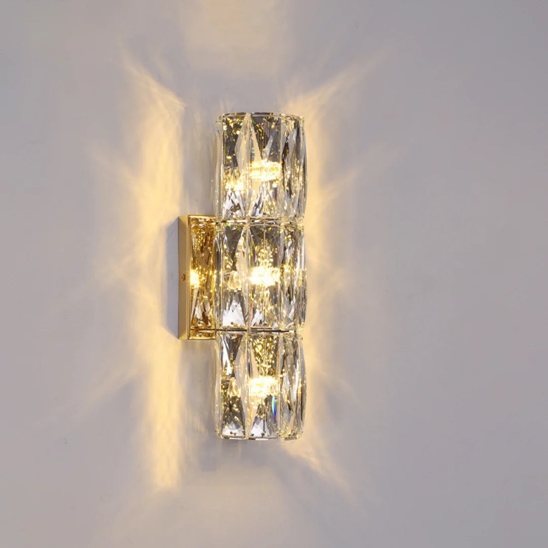 Lámpara de pared cilíndrica de cristal
