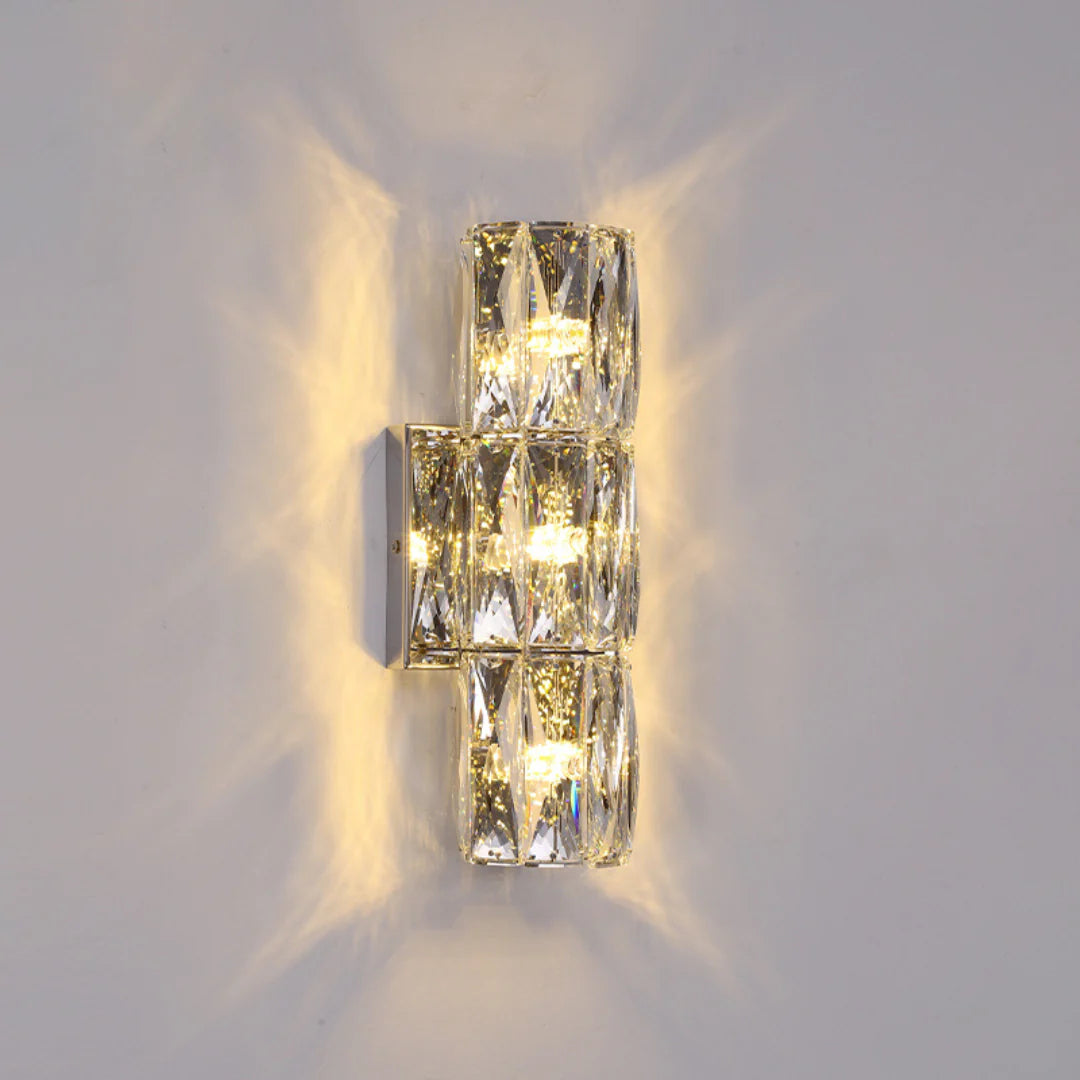 Lámpara de pared cilíndrica de cristal