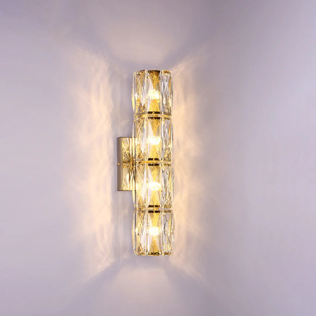 Lámpara de pared cilíndrica de cristal