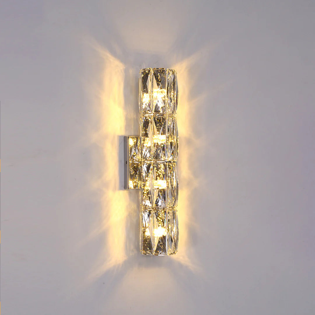 Lámpara de pared cilíndrica de cristal