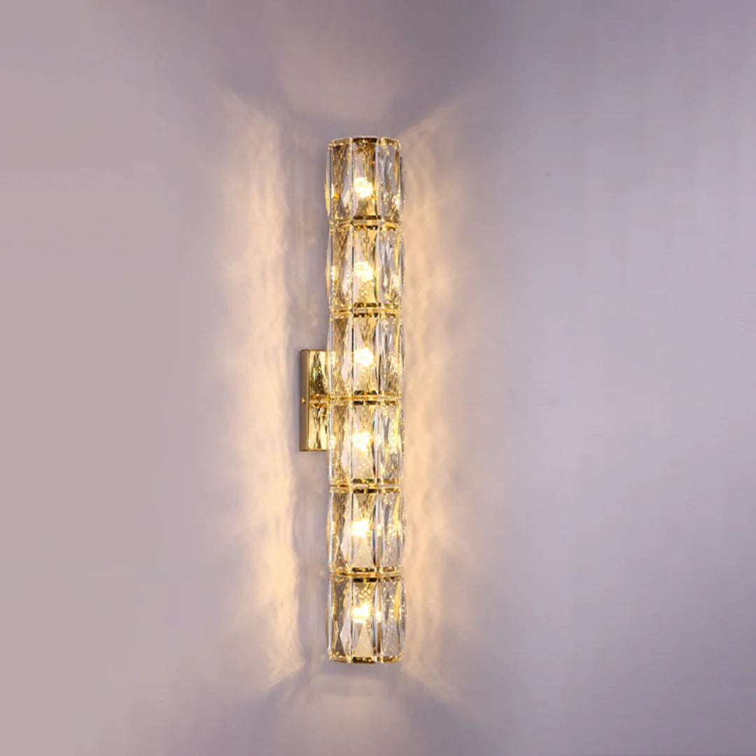 Lámpara de pared cilíndrica de cristal