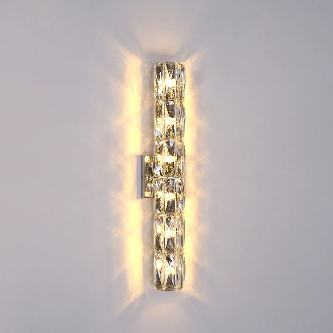 Lámpara de pared cilíndrica de cristal
