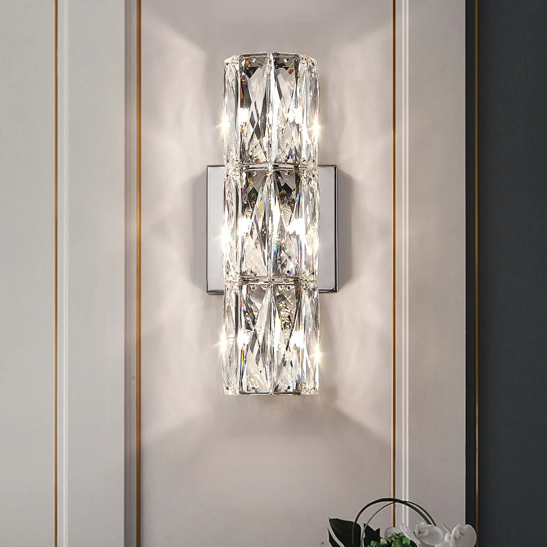 Lámpara de pared cilíndrica de cristal