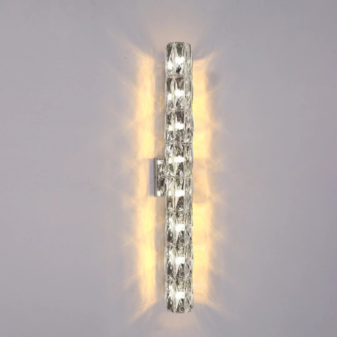 Lámpara de pared cilíndrica de cristal