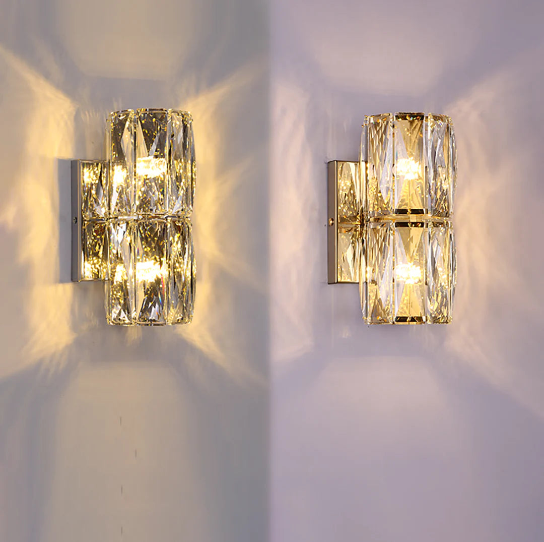 Lámpara de pared cilíndrica de cristal