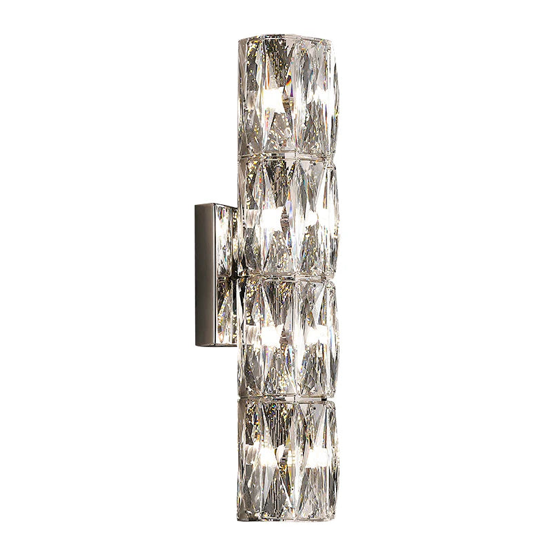 Lámpara de pared cilíndrica de cristal