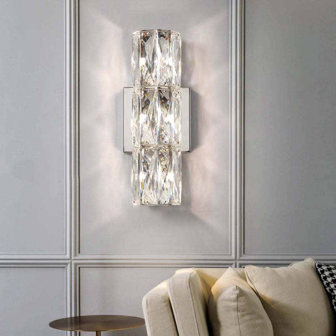 Lámpara de pared cilíndrica de cristal