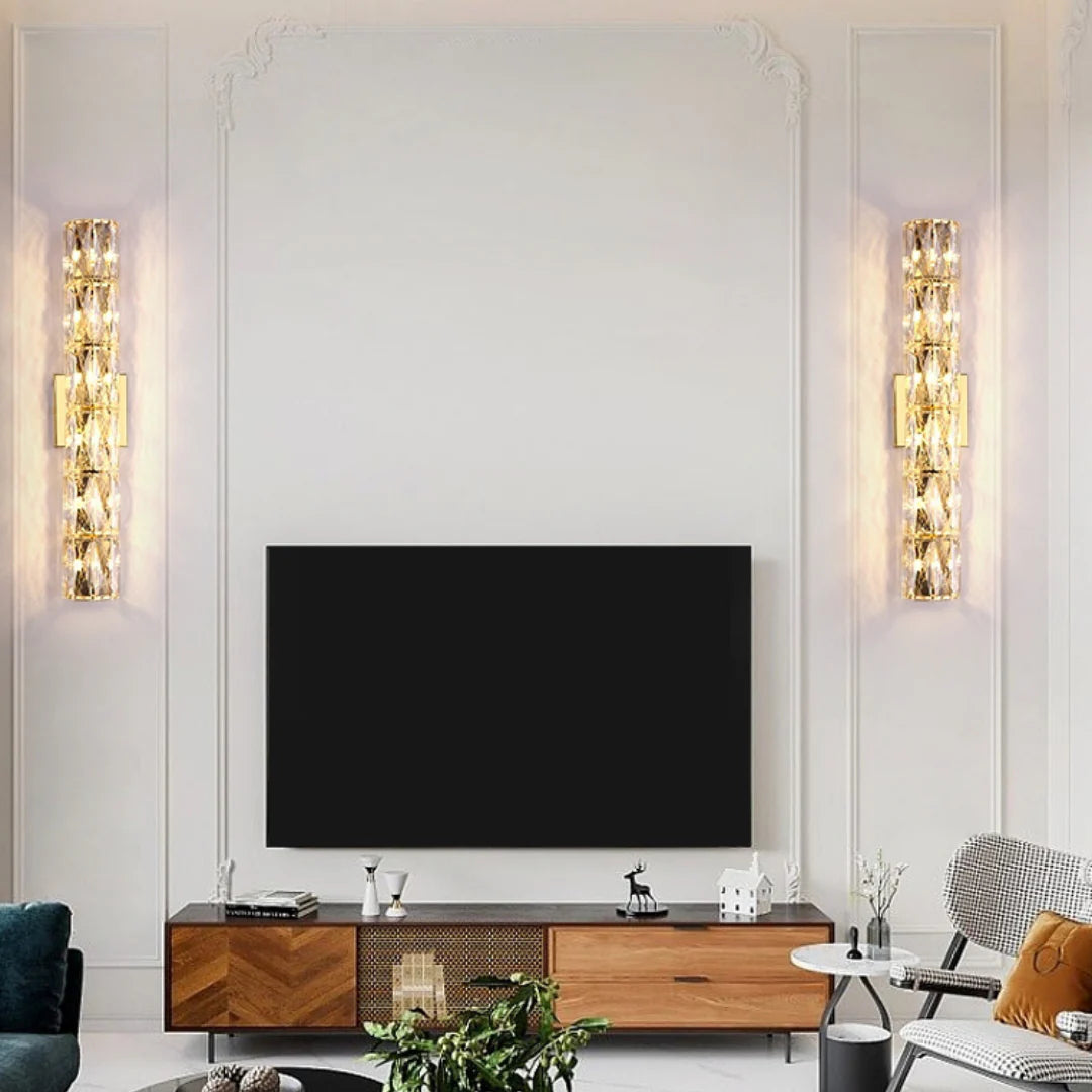 Lámpara de pared cilíndrica de cristal