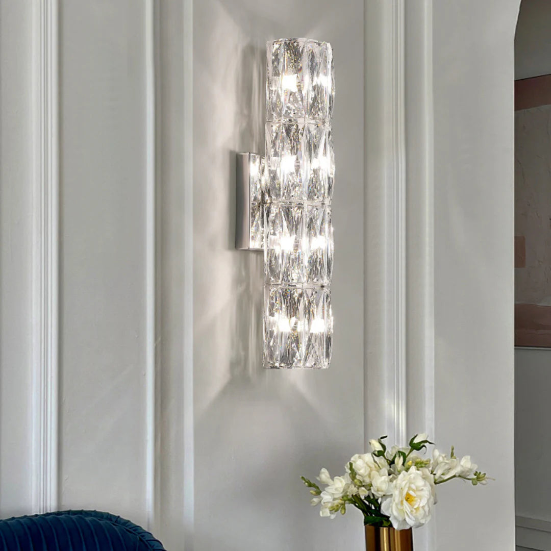 Lámpara de pared cilíndrica de cristal