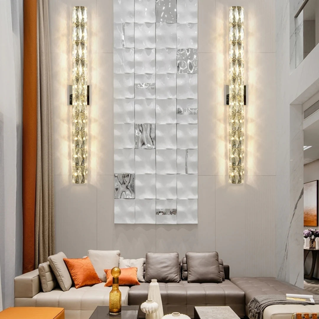 Lámpara de pared cilíndrica de cristal