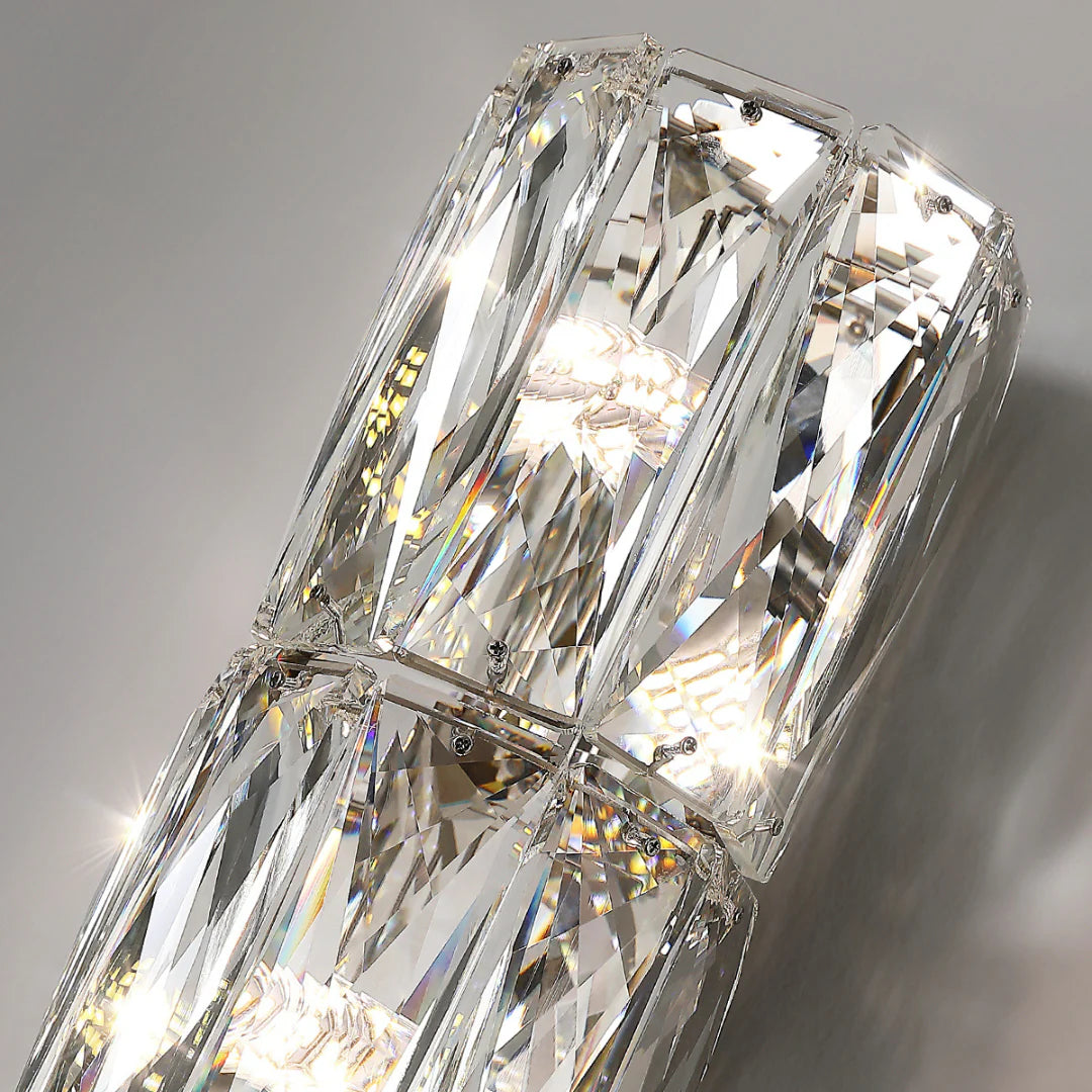 Lámpara de pared cilíndrica de cristal