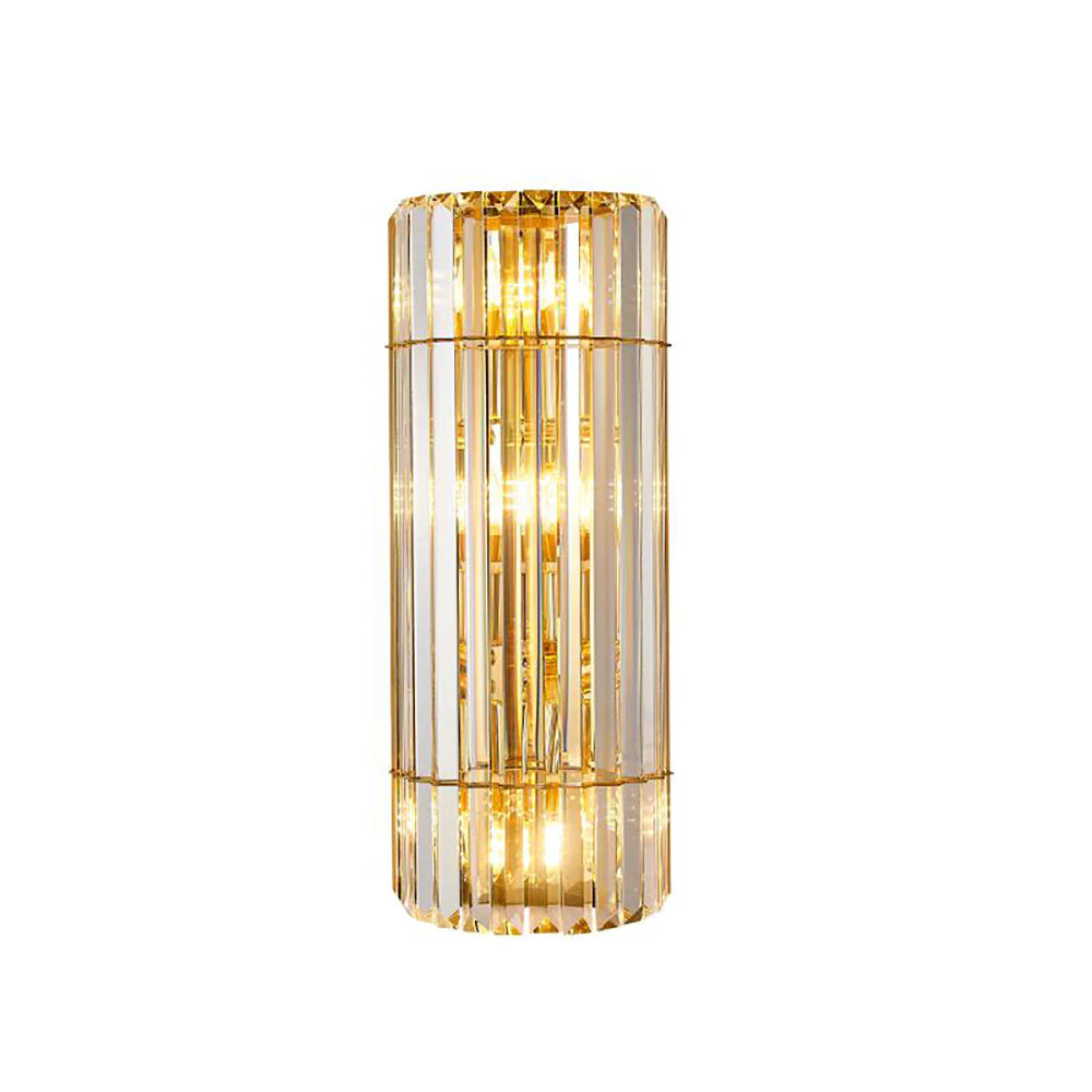 Aplique de pared cilíndrico de cristal