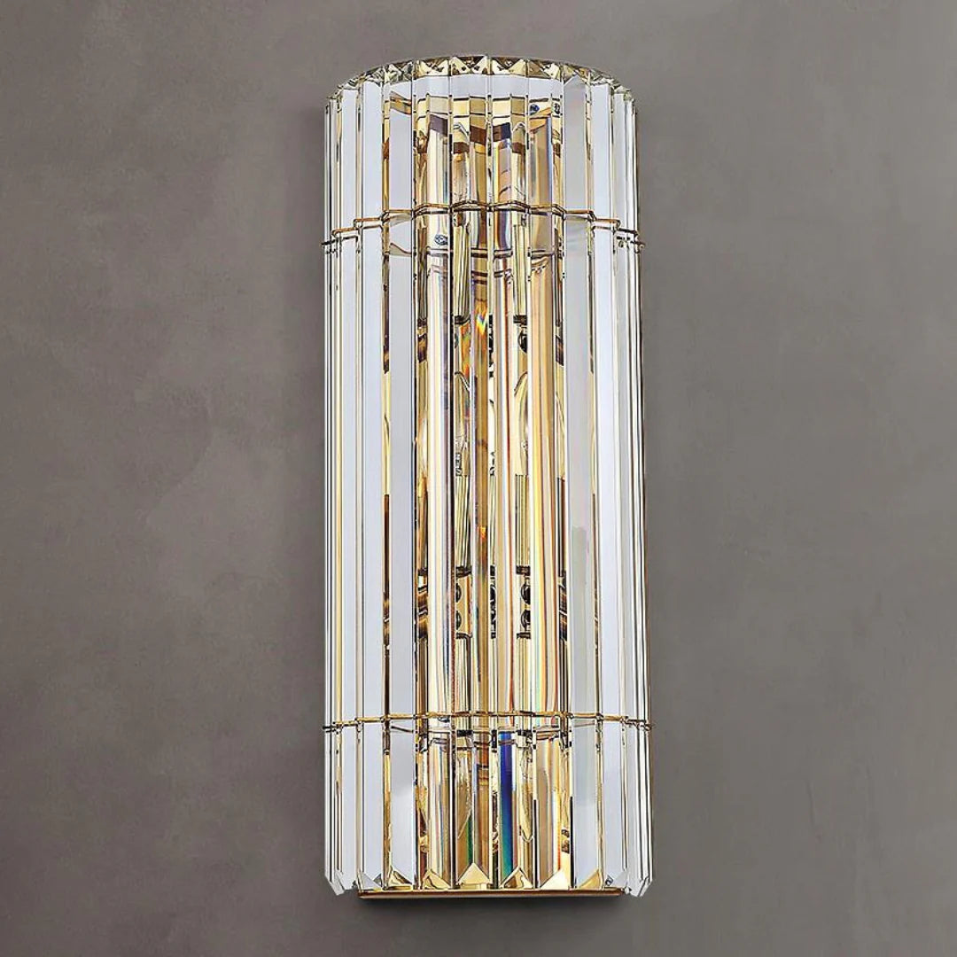 Aplique de pared cilíndrico de cristal