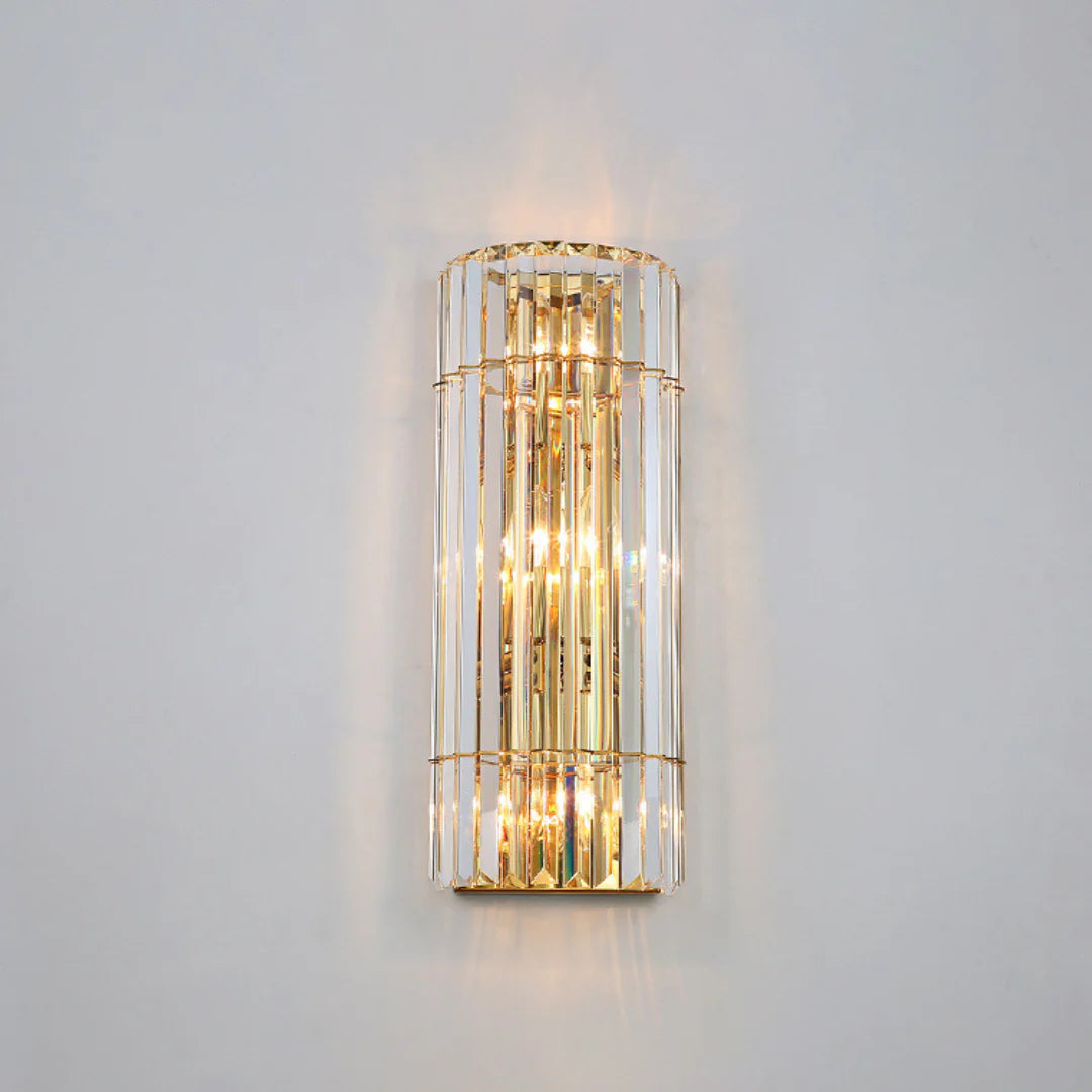 Aplique de pared cilíndrico de cristal