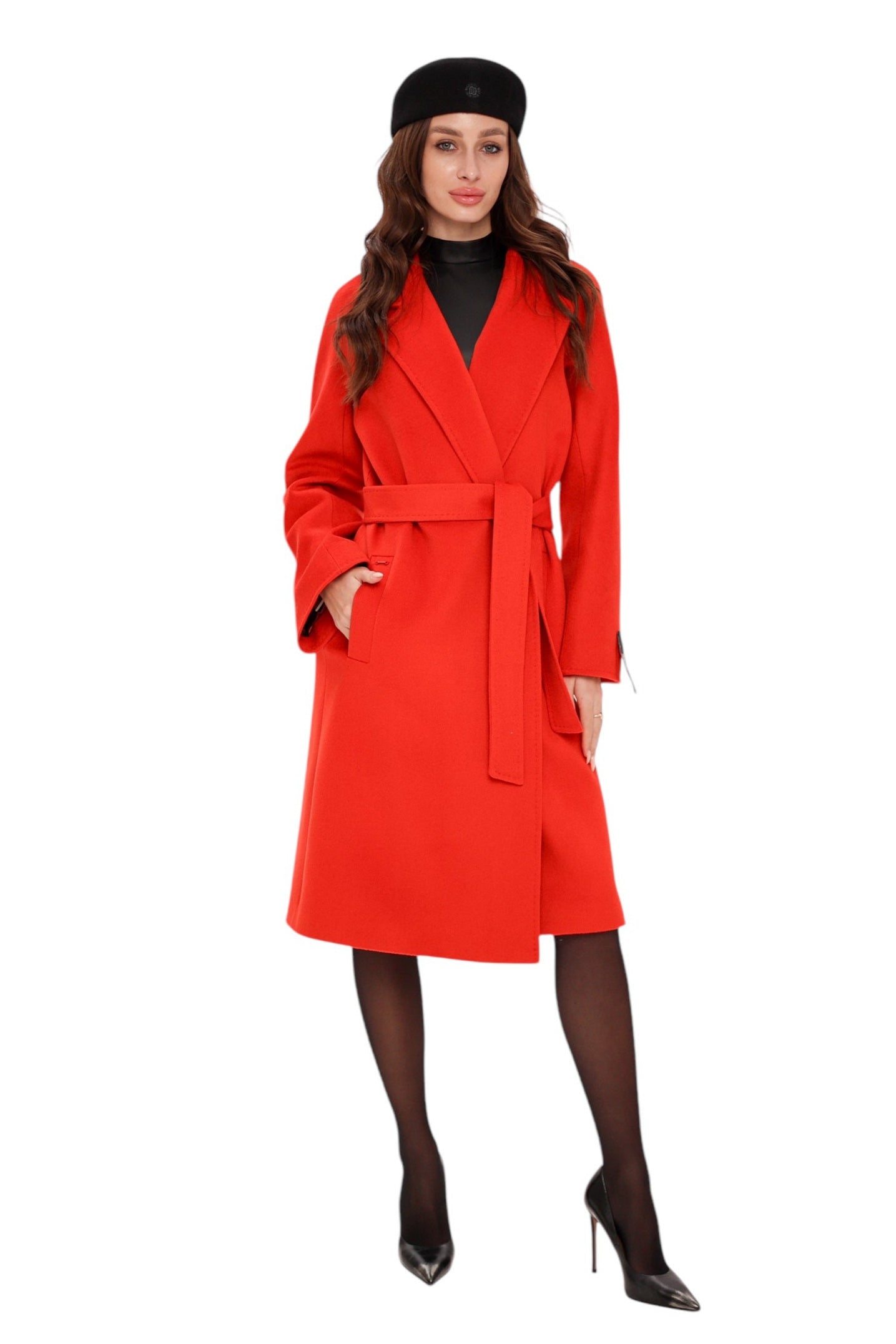 Abrigo Chester Premium de lana y cachemir en rojo Sicilia