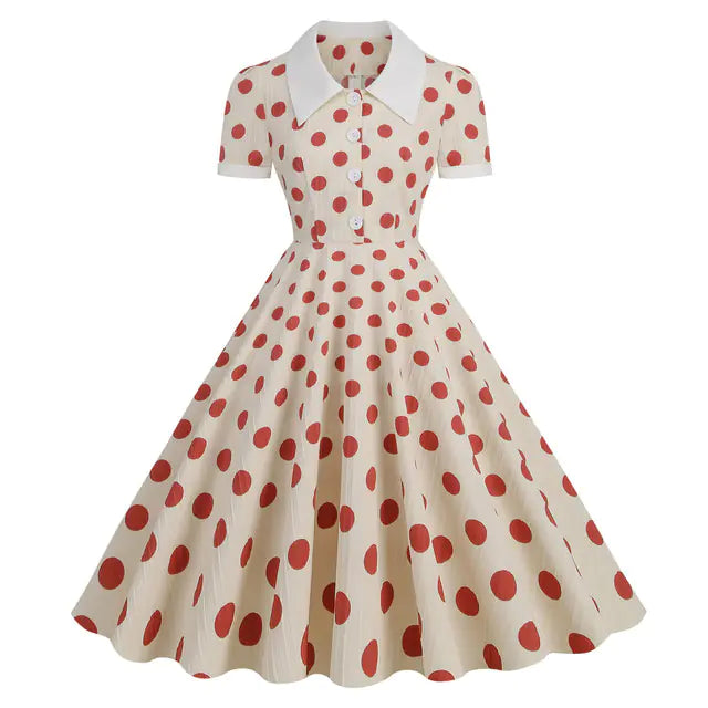 Elegant 1950s Embroidered Mesh Retro Party Dress