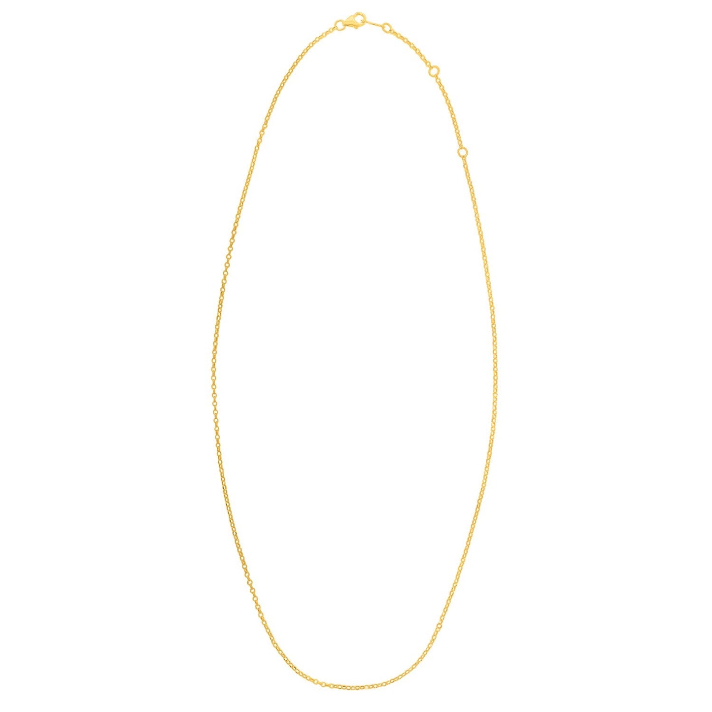 Double Extendable Cable Chain in 14k Yellow Gold (1.40 mm)